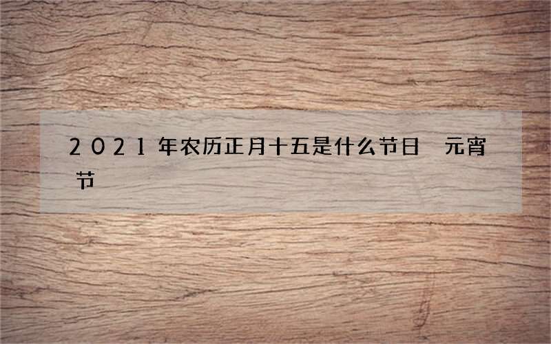 2021年农历正月十五是什么节日 元宵节